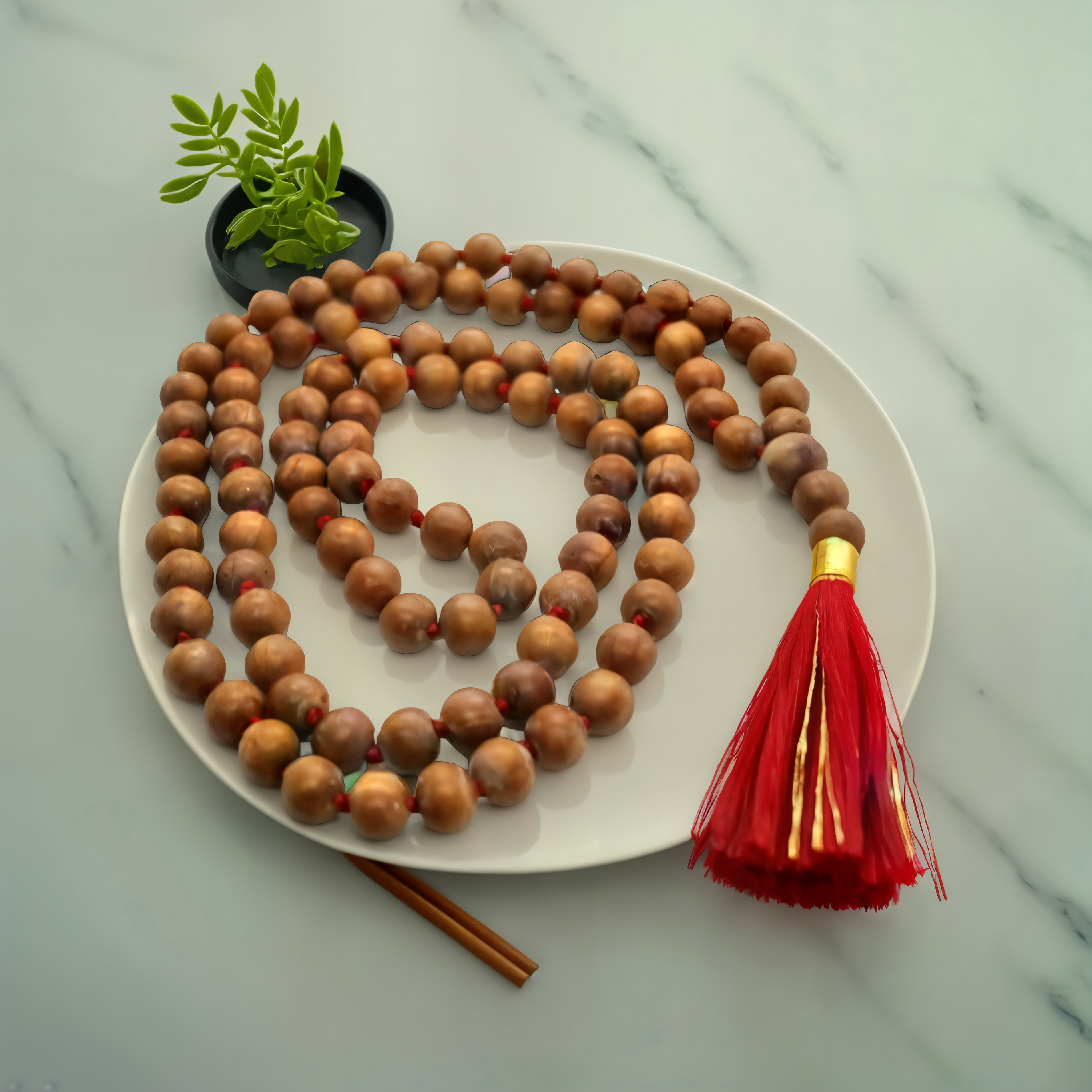 Safed Chandan Siddha Jaap Mala | 108 Beads White Sandalwood Mala for Wisdom & Calmness